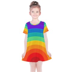 Rainbow Background Colorful Kids  Simple Cotton Dress by Bajindul