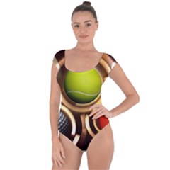 Sport Ball Tennis Golf Football Short Sleeve Leotard  by Bajindul