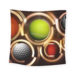 Sport Ball Tennis Golf Football Square Tapestry (small) by Bajindul