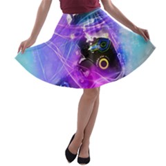 Ski Boot Ski Boots Skiing Activity A-line Skater Skirt by Pakrebo