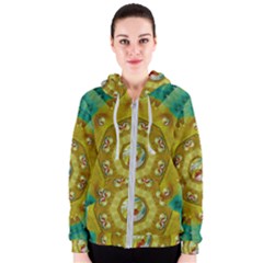 Mandala In Peace And Feathers Women s Zipper Hoodie by pepitasart