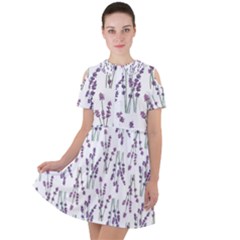 As Purple Is To Lavender Short Sleeve Shoulder Cut Out Dress  by WensdaiAmbrose