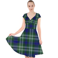 Tweedside District Tartan Cap Sleeve Front Wrap Midi Dress by impacteesstreetwearfour