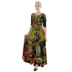 Heronimus Bosch Ship Of Fools Hieronymus Bosch The Garden Of Earthly Delights (closeup) 3 Half Sleeves Maxi Dress by impacteesstreetwearthree