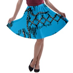 Cross-stitched A-line Skater Skirt by WensdaiAmbrose