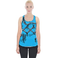 Cross-stitched Piece Up Tank Top by WensdaiAmbrose