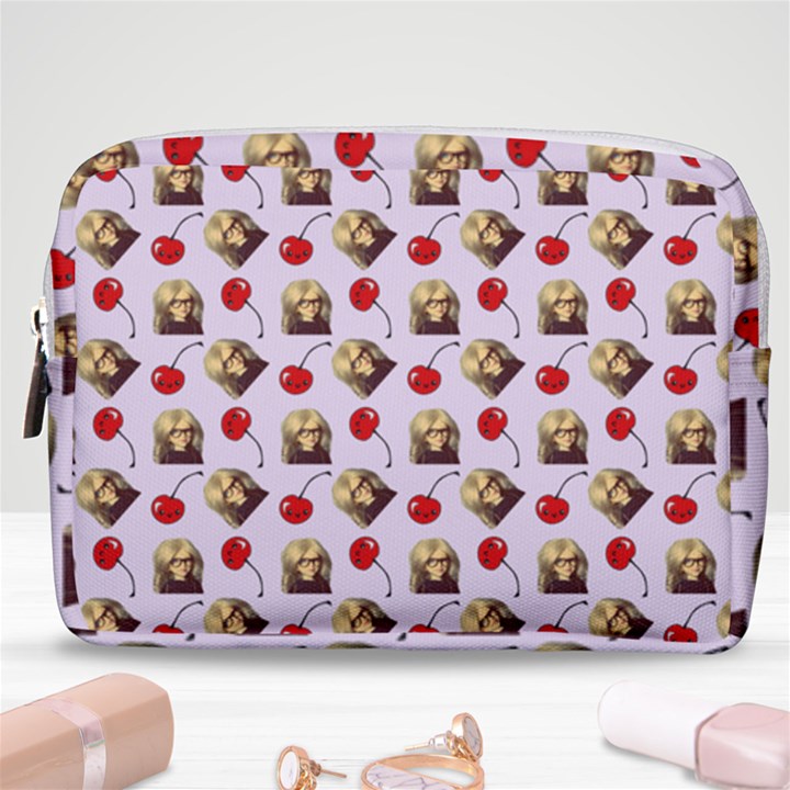 Doll And Cherries Pattern Make Up Pouch (Medium)