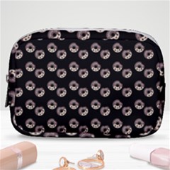 Kawaii Dougnut Black Pattern Make Up Pouch (small) by snowwhitegirl