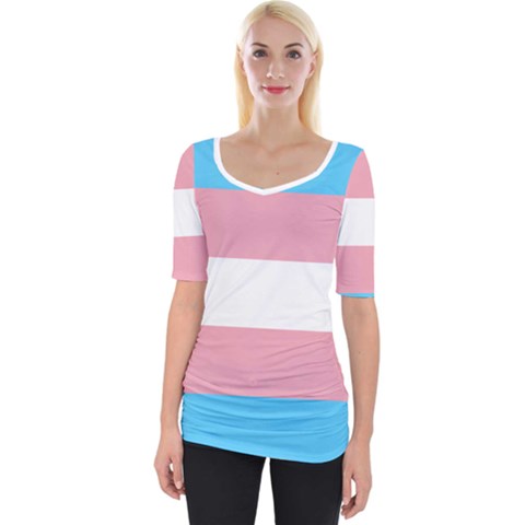 Transgender Pride Flag Wide Neckline Tee by lgbtnation