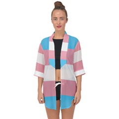 Transgender Pride Flag Open Front Chiffon Kimono by lgbtnation