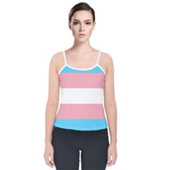 Transgender Pride Flag Velvet Spaghetti Strap Top by lgbtnation