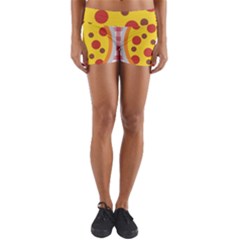 Pizza Table Pepperoni Sausage Copy Yoga Shorts by Nexatart