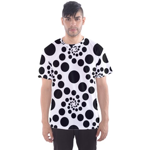 Dot Dots Round Black And White Men s Sports Mesh Tee by Nexatart