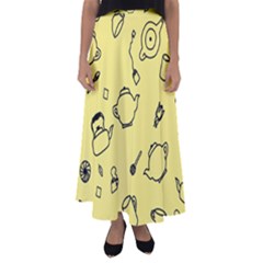 Tea Seamless Pattern Teatime Flared Maxi Skirt by Nexatart