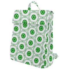 White Background Green Shapes Flap Top Backpack by Nexatart