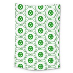 White Background Green Shapes Large Tapestry by Nexatart