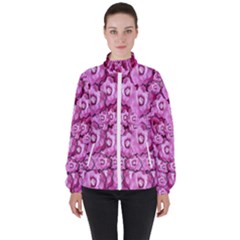 Happy Florals  Giving  Peace Ornate Women s High Neck Windbreaker by pepitasart