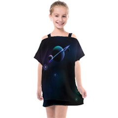 Serene Space Kids  One Piece Chiffon Dress by JadehawksAnD