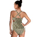 Distressed Cracked Doll Head Pattern Tankini Set View2