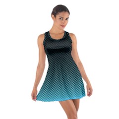 Sharp - Turquoise Halftone Cotton Racerback Dress by WensdaiAmbrose