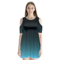 Sharp - Turquoise Halftone Shoulder Cutout Velvet One Piece by WensdaiAmbrose