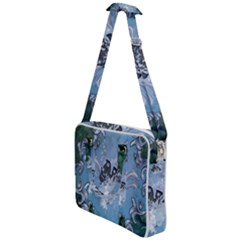 Surfboard With Dolphin Cross Body Office Bag by FantasyWorld7