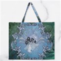 Surfboard With Dolphin Zipper Large Tote Bag View1