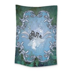 Surfboard With Dolphin Small Tapestry by FantasyWorld7