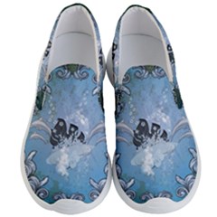 Surfboard With Dolphin Men s Lightweight Slip Ons by FantasyWorld7