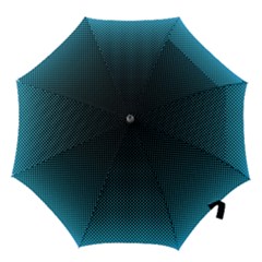 Sharp - Turquoise Halftone Hook Handle Umbrellas (small) by WensdaiAmbrose