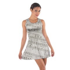 Sheet Music Paper Notes Antique Cotton Racerback Dress by Pakrebo