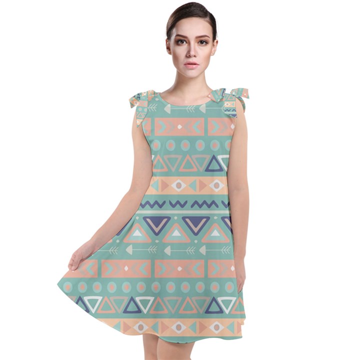 Tribal Tie Up Tunic Dress