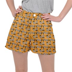 Daisy Orange Ripstop Shorts by snowwhitegirl