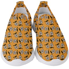 Daisy Orange Kids  Slip On Sneakers by snowwhitegirl