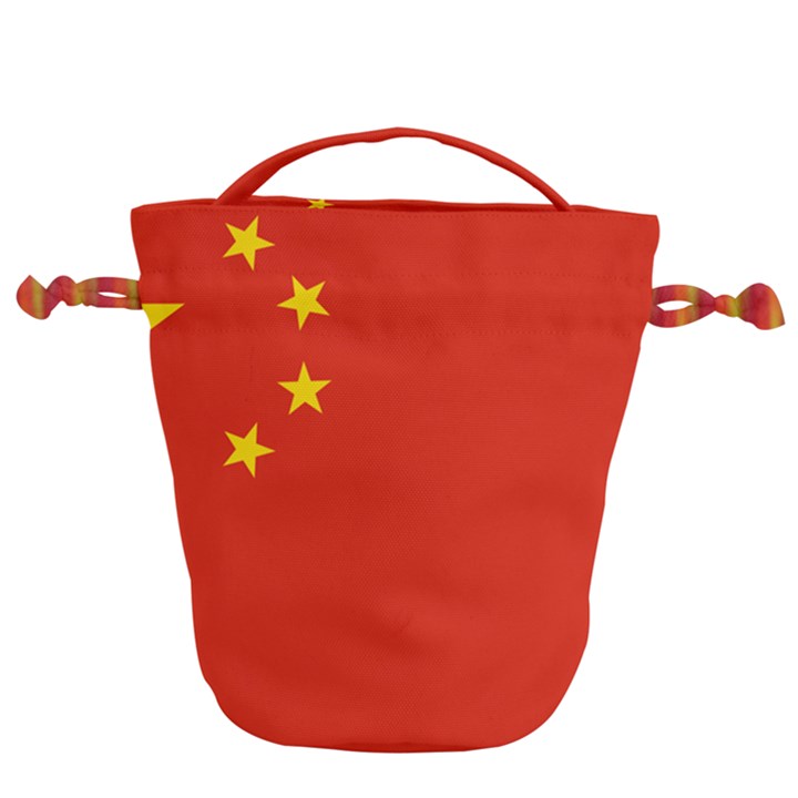 China Flag Drawstring Bucket Bag