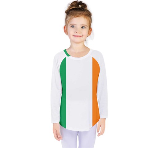 Flag Of Ireland Irish Flag Kids  Long Sleeve Tee by FlagGallery