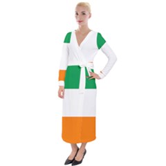 Flag Of Ireland Irish Flag Velvet Maxi Wrap Dress by FlagGallery