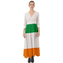 Flag Of Ireland Irish Flag Button Up Boho Maxi Dress by FlagGallery