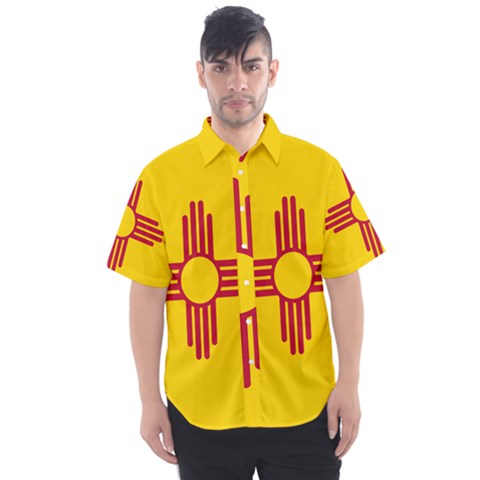 New Mexico Flag Men s Short Sleeve Shirt by FlagGallery