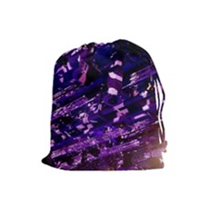 Light Violet Purple Technology Drawstring Pouch (large) by Pakrebo