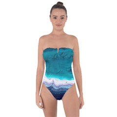 Color Acrylic Paint Art Painting Tie Back One Piece Swimsuit by Pakrebo