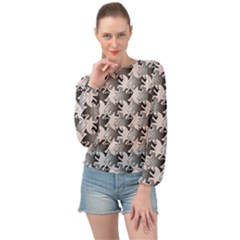 Seamless Tessellation Background Banded Bottom Chiffon Top by Pakrebo