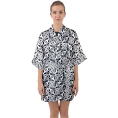 Ornamental Checkerboard Quarter Sleeve Kimono Robe by HermanTelo