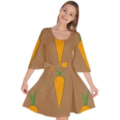 Healthy Fresh Carrot Velour Kimono Dress by HermanTelo