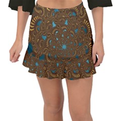 Fractal Abstract Fishtail Mini Chiffon Skirt by Bajindul