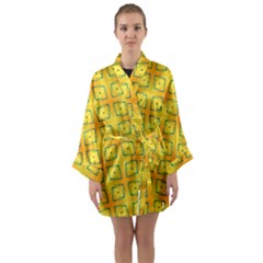 Green Plaid Gold Background Long Sleeve Kimono Robe by HermanTelo