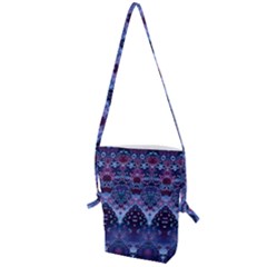 Blue Elegance Elaborate Fractal Fashion Folding Shoulder Bag by KirstenStar