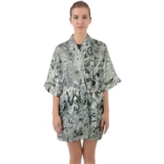 Abstract Stone Texture Quarter Sleeve Kimono Robe by Bajindul