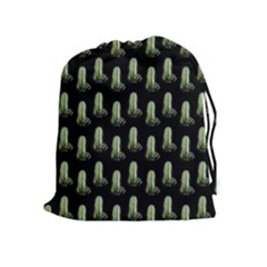 Cactus Black Pattern Drawstring Pouch (xl) by snowwhitegirl