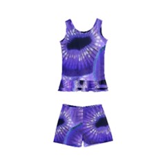 Sliced Kiwi Fruits Purple Kids  Boyleg Swimsuit by Pakrebo